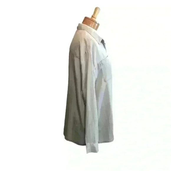 Jane + Delancy Light Gray Button up Collared Long Sleeve Top Size Medium NWT - Picture 4 of 11